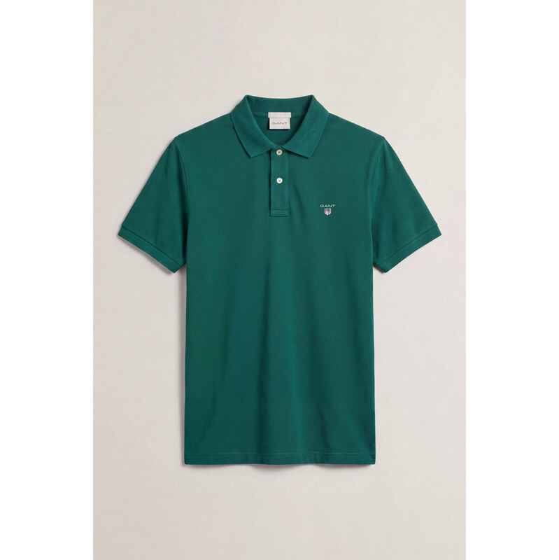 POLOKOŠILE GANT REG SHIELD SS PIQUE POLO DARK EMERALD