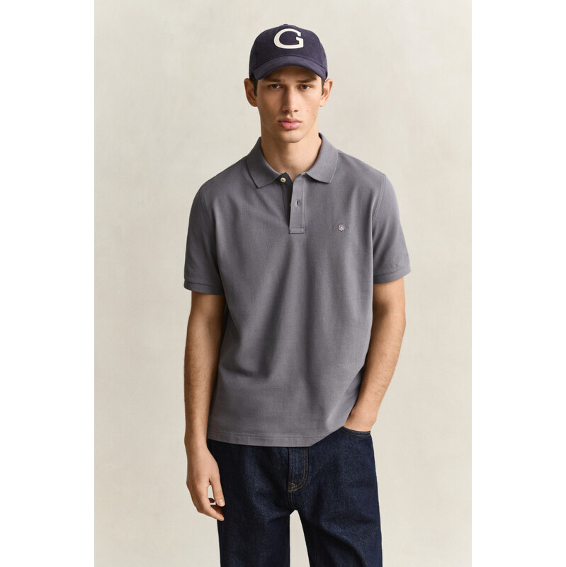POLOKOŠILE GANT REG SHIELD SS PIQUE POLO MID GREY