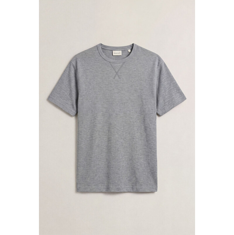 TRIČKO GANT MICRO TEXTURE SS T-SHIRT GREY MELANGE