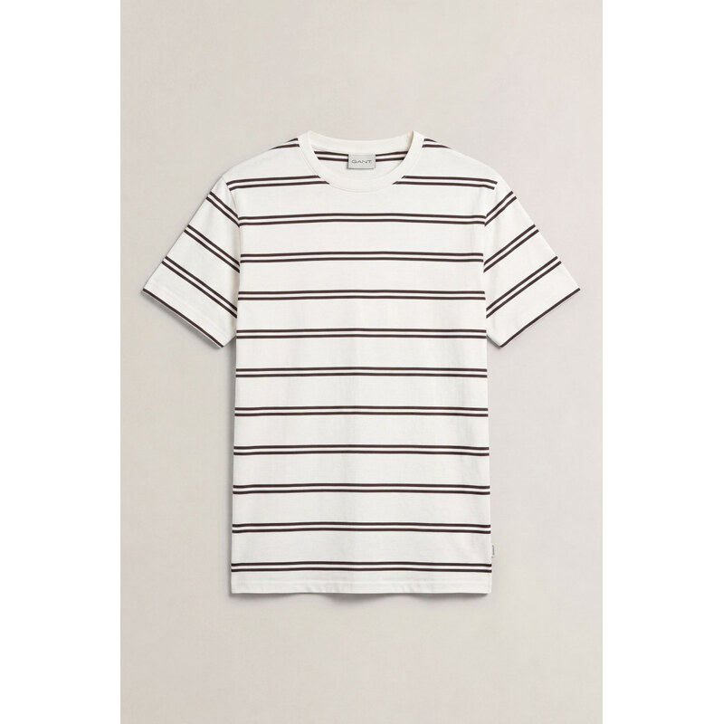 TRIČKO GANT PIMA STRIPED SS T-SHIRT CREAM