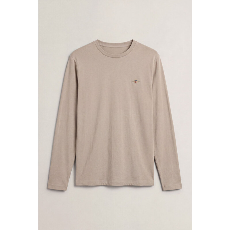 TRIČKO GANT REG SHIELD LS T-SHIRT MIST TAUPE