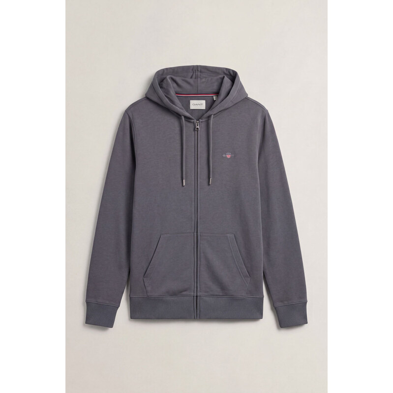 MIKINA GANT REG SHIELD FULL ZIP HOODIE MID GREY