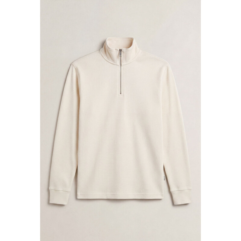 MIKINA GANT MICRO TEXTURE HALF-ZIP CREAM