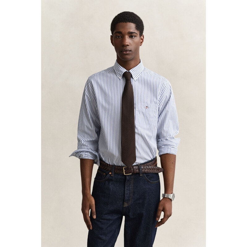 KOŠILE GANT REG POPLIN STRIPE SHIRT FRESH BLUE