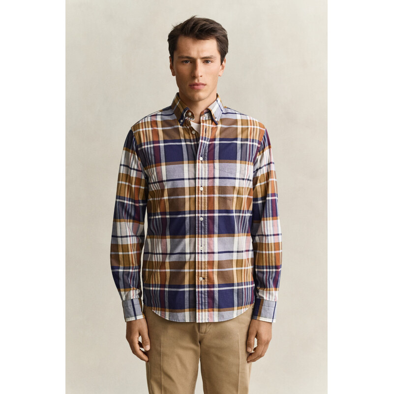 KOŠILE GANT REG ARCHIVE POPLIN CHECK SHIRT CRISP BLUE