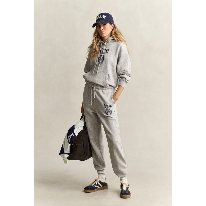 TEPLÁKY GANT REG GRAPHIC SWEATPANTS GREY MELANGE
