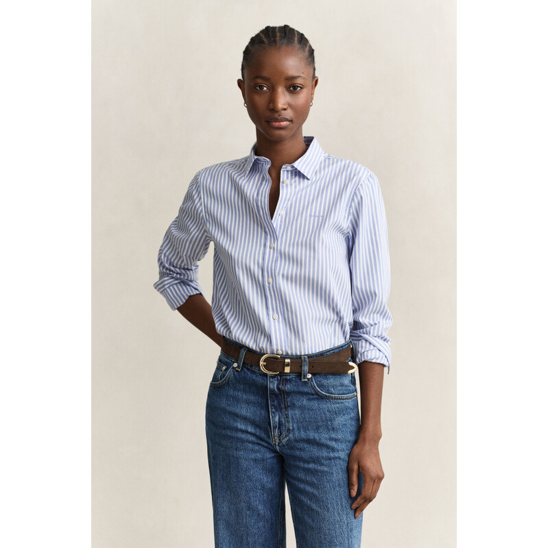KOŠILE GANT REG CLASSIC POPLIN STRIPED SHIRT MISTY LAVENDER