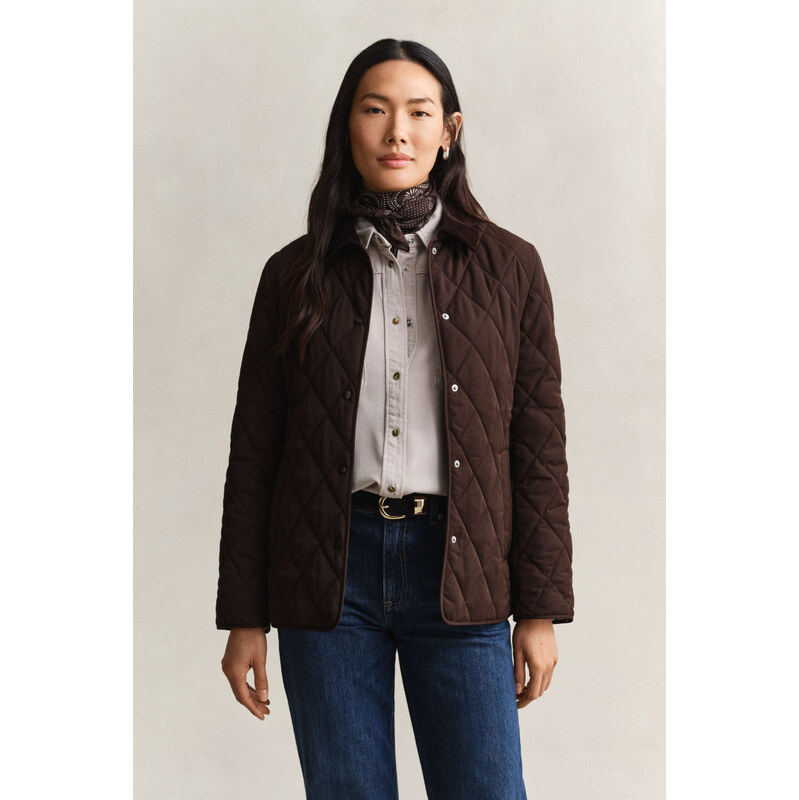BUNDA GANT FITTED QUILTED JACKET DEEP BROWN