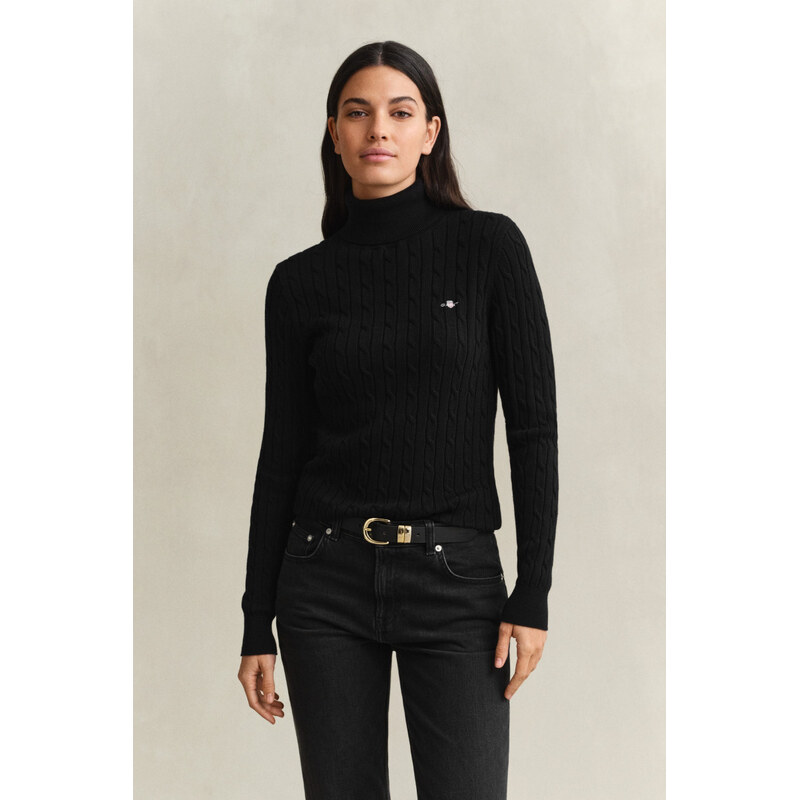 ROLÁK GANT STRETCH COTTON CABLE TURTLENECK BLACK