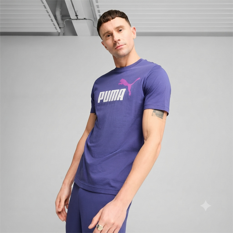 Puma GRAPHICS 2 Color No. 1 Logo Tee BLUE