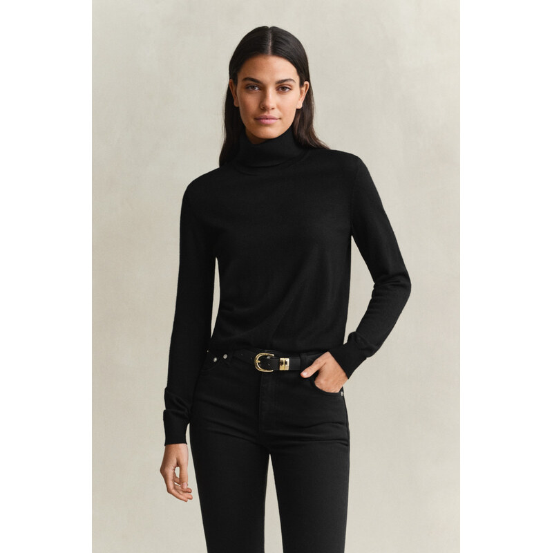 ROLÁK GANT EXTRAFINE MERINO WOOL TURTLENECK BLACK