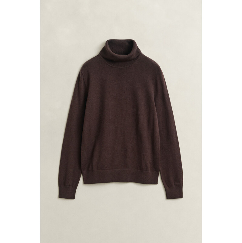 ROLÁK GANT EXTRAFINE MERINO WOOL TURTLENECK DEEP BROWN