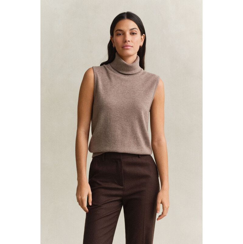 ROLÁK GANT CASHMERE BLEND ROLL NECK SS DK. SAND MELANGE