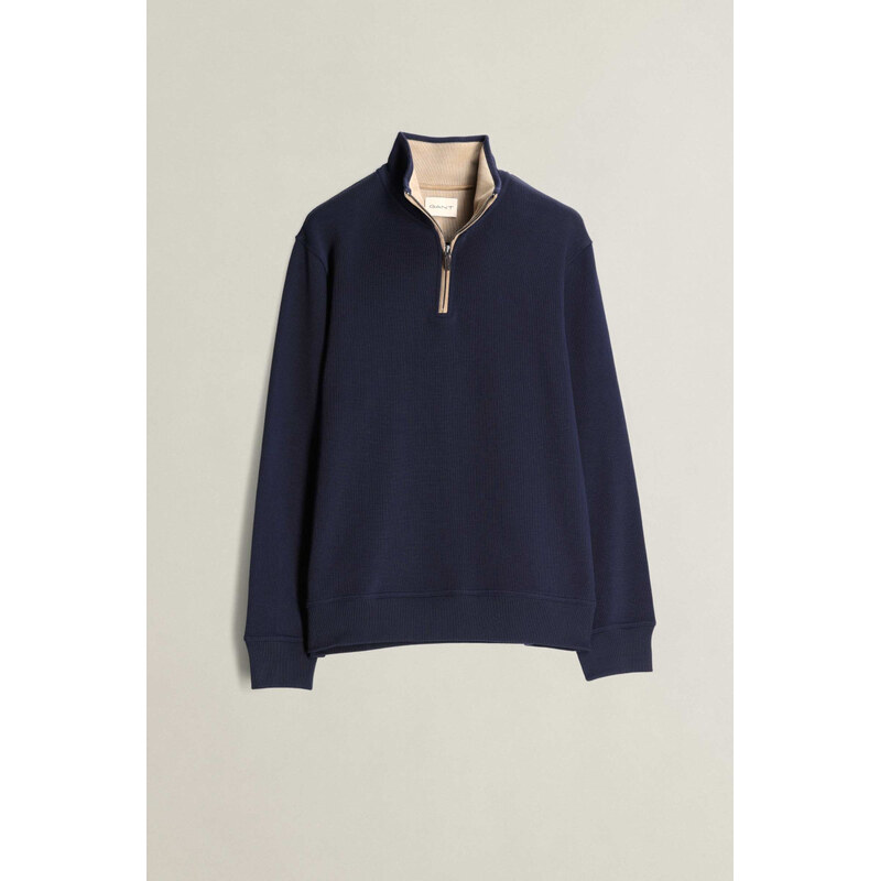 MIKINA GANT SACKER RIB HALF ZIP EVENING BLUE