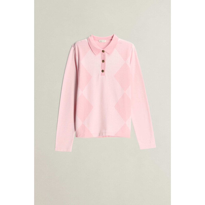 POLOKOŠILE GANT ARGYLE LS POLO REFINED PINK