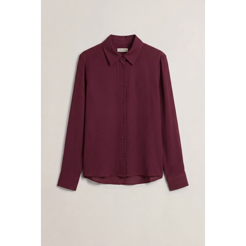 HALENKA GANT REG CLASSIC SILK BLOUSE DARKENED WINE