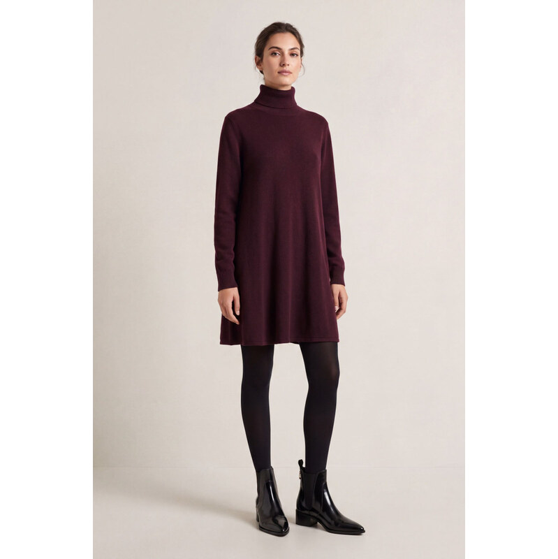 ŠATY GANT SUPERFINE LAMBSWOOL DRESS DARKENED WINE