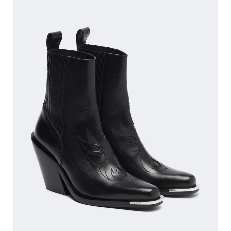 Rabanne Leather cowboy boots