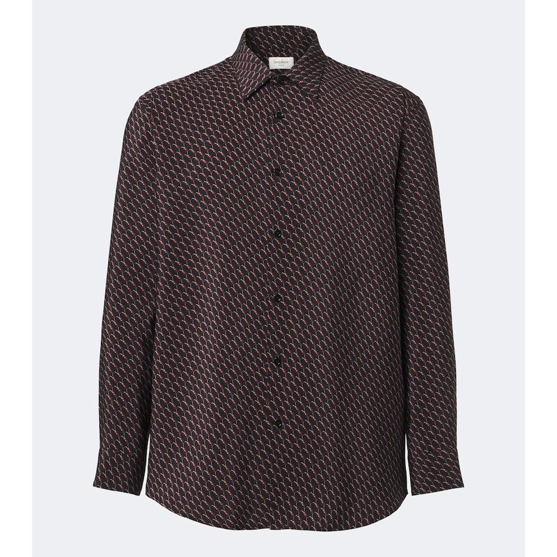 Saint Laurent Cassandre printed silk shirt