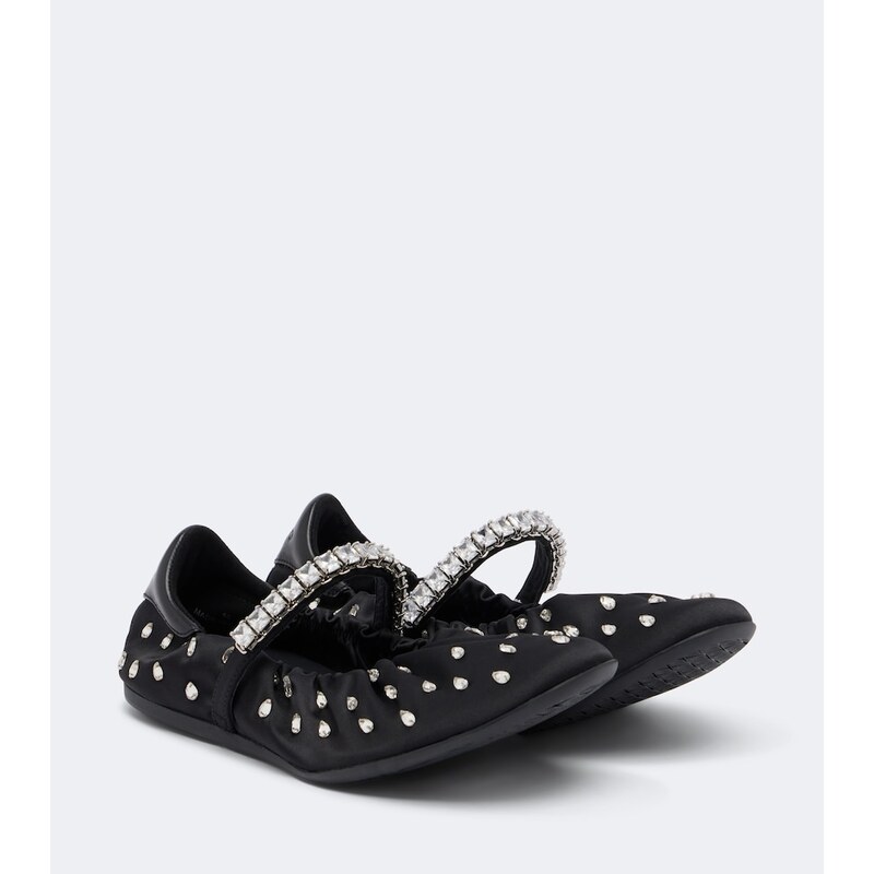 Jimmy Choo Jade embellished satin ballet flats