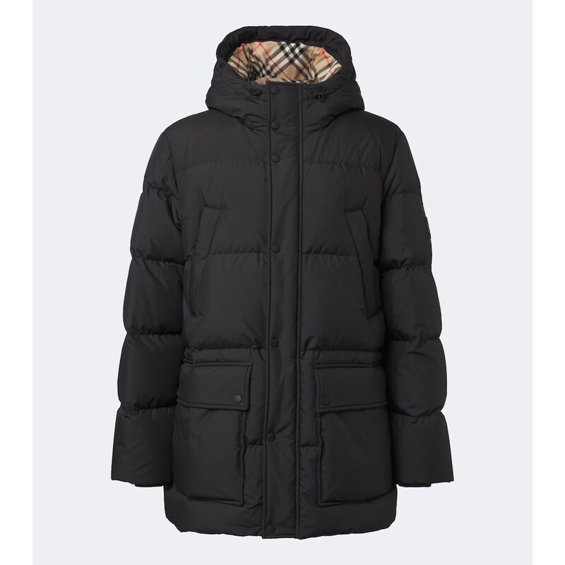 Burberry Burberry Check hooded down coat