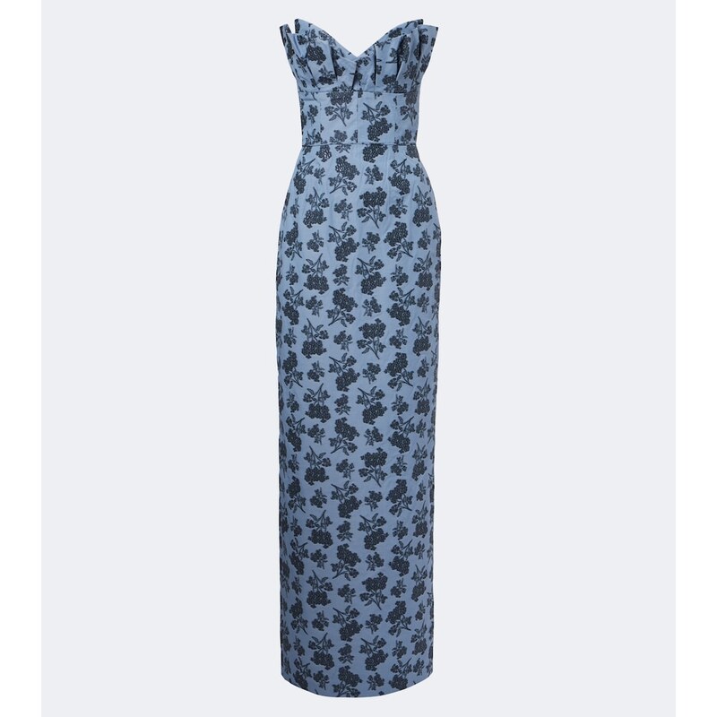 Markarian Rita floral cotton-blend bustier gown