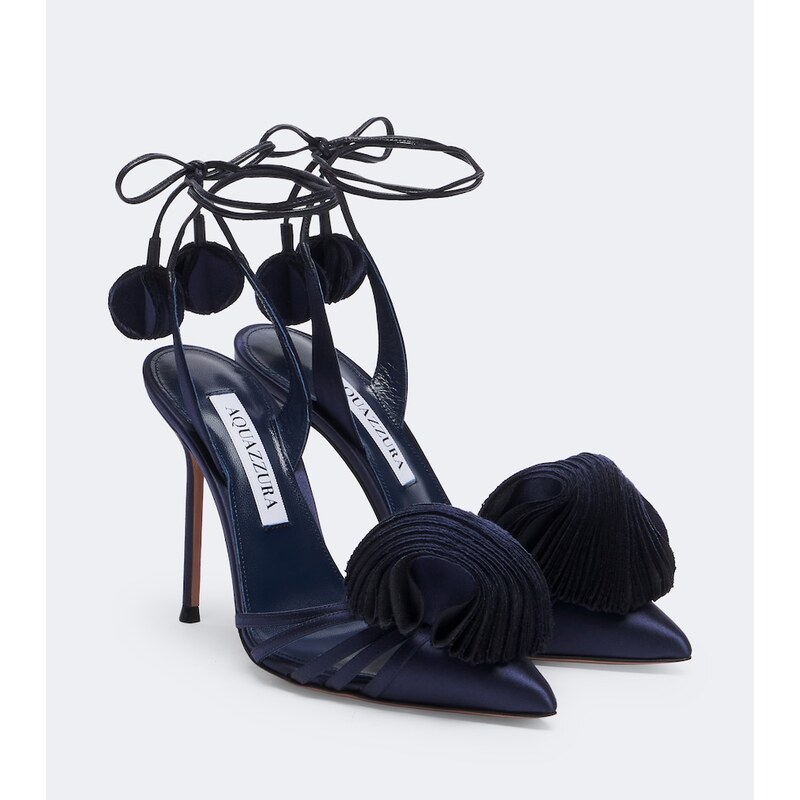 Aquazzura Wild Bloom satin pumps