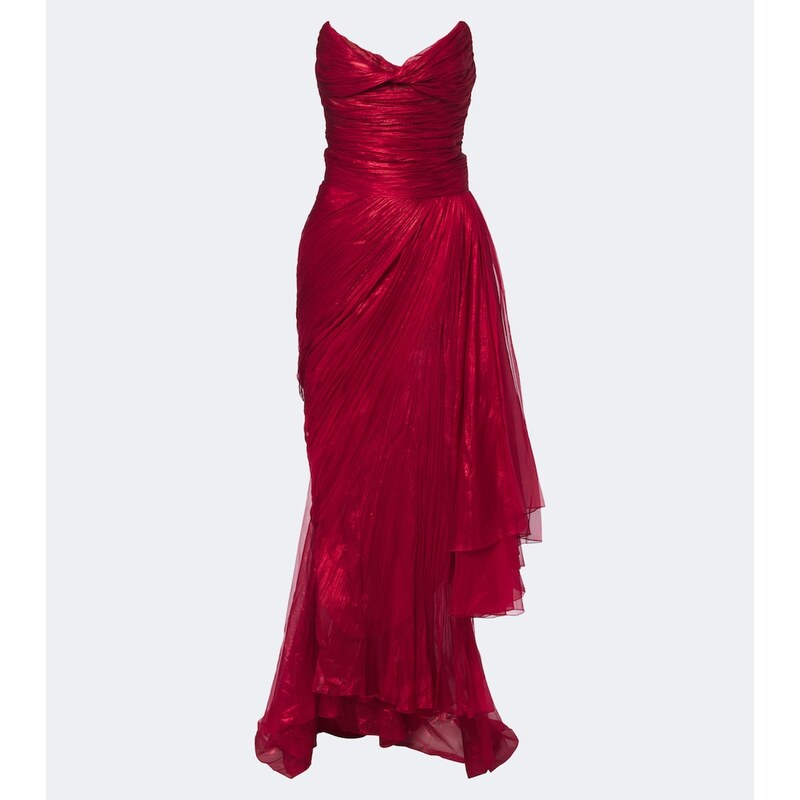 Maria Lucia Hohan Heidi pleated silk bustier gown
