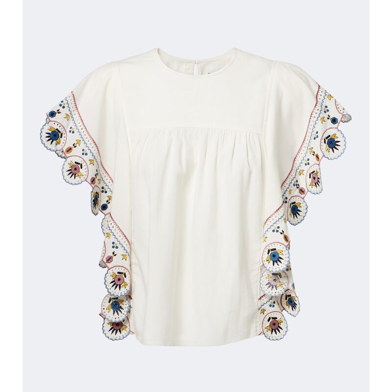 Marant Etoile Marlie embroidered ruffled blouse