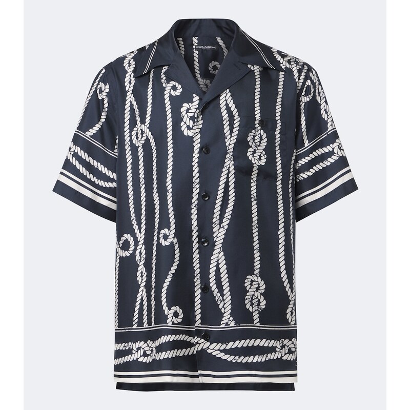 Dolce&Gabbana Printed silk bowling shirt