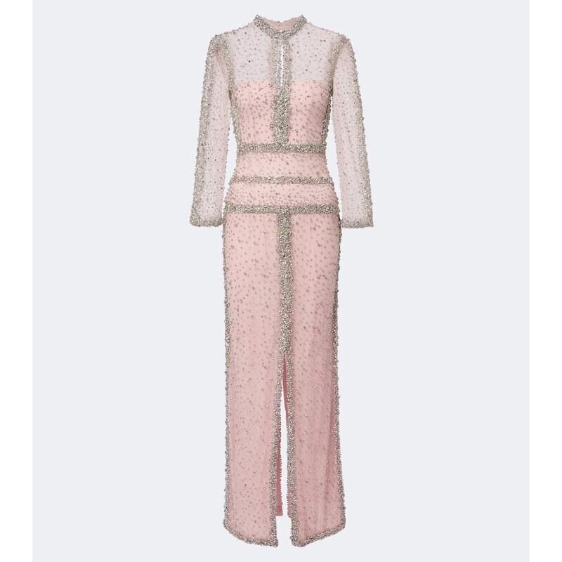 Costarellos Belina embellished tulle gown