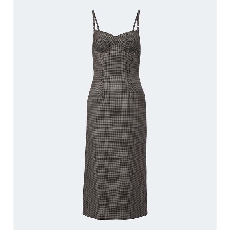 Mugler Houndstooth wool midi dress