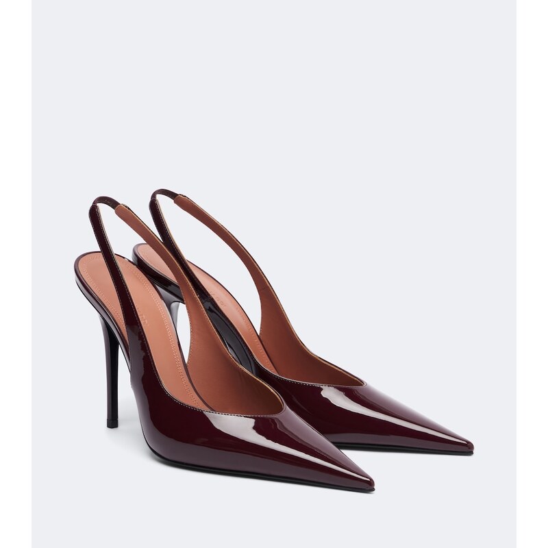 Amina Muaddi Anok patent leather slingback pumps