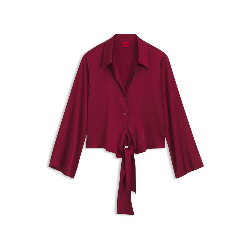 HUGO Relaxed-fit blouse with a tie-front feature
