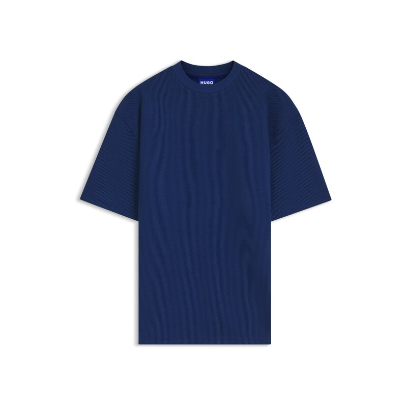 HUGO Cotton-jersey T-shirt with blue logo patch