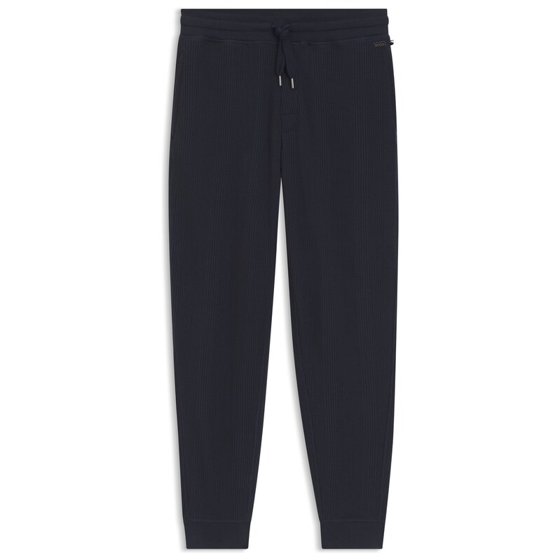 BOSS Cotton-blend tracksuit bottoms with waffle structure