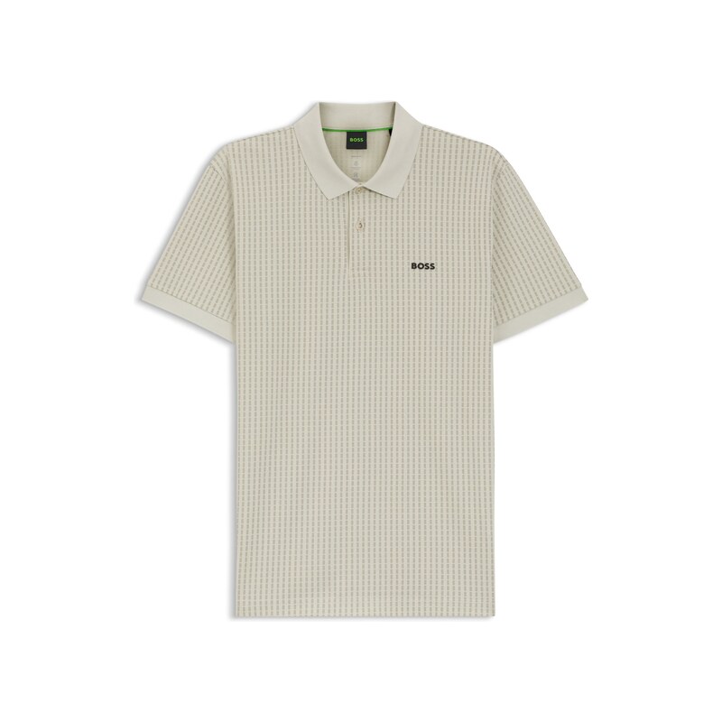 BOSS Cotton-piqué polo shirt with all-over print