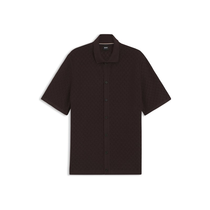 BOSS Regular-fit shirt in knitted cotton