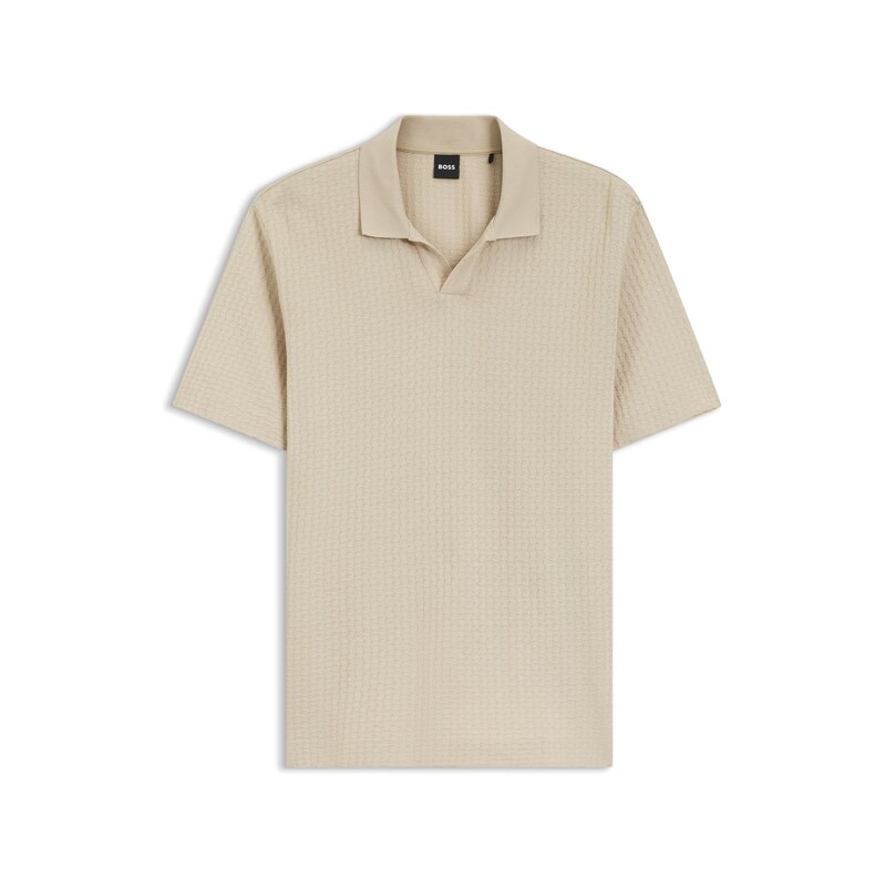 BOSS Johnny-collar polo shirt in jacquard cotton