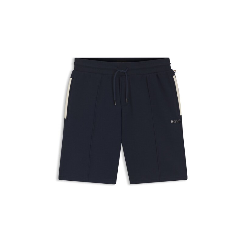 BOSS Cotton-blend shorts with metallic logo