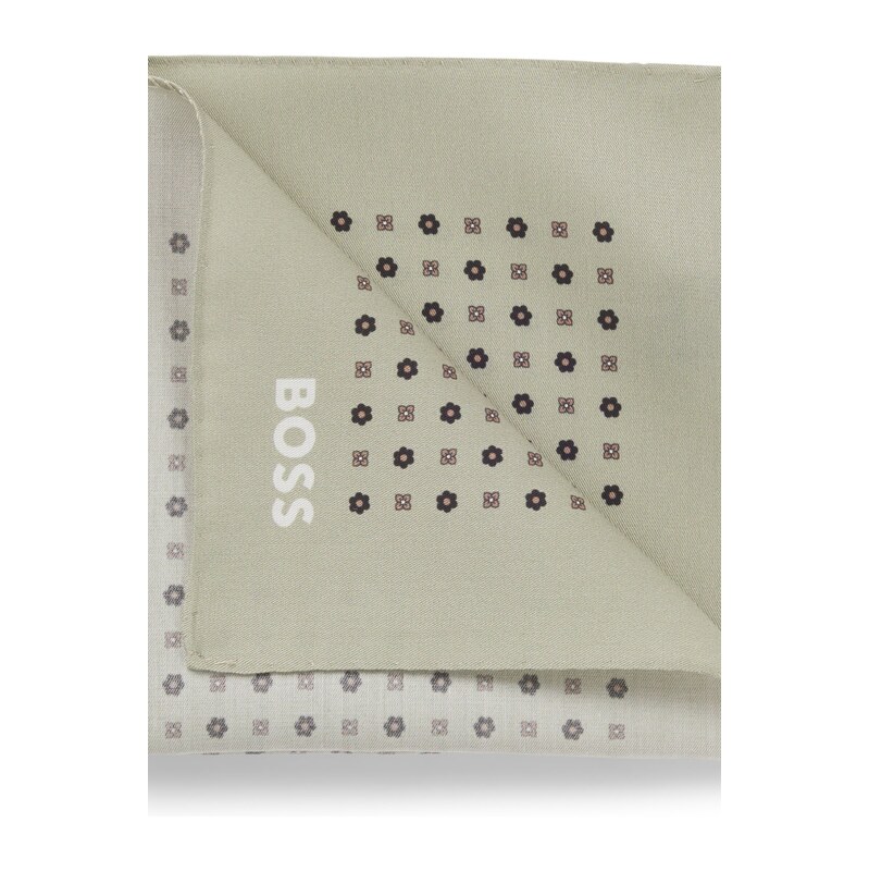 BOSS Printed pocket square with logo