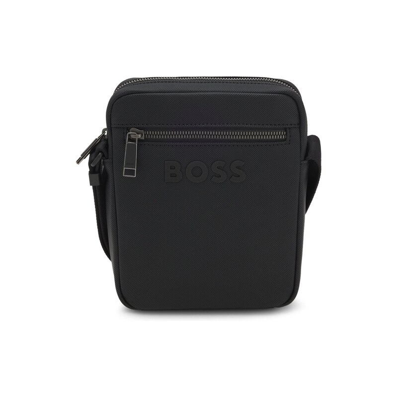 BOSS Textured reporter bag with tonal logo