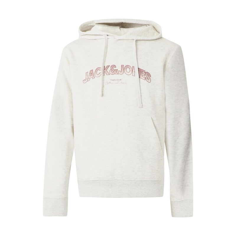 JACK & JONES Mikina JJAVERY burgundská červeň / bílý melír