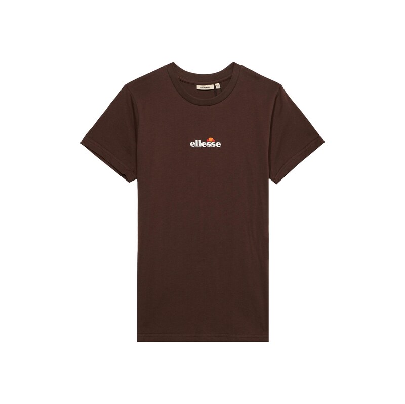 ELLESSE Tričko Durare tmavě hnědá / bílá