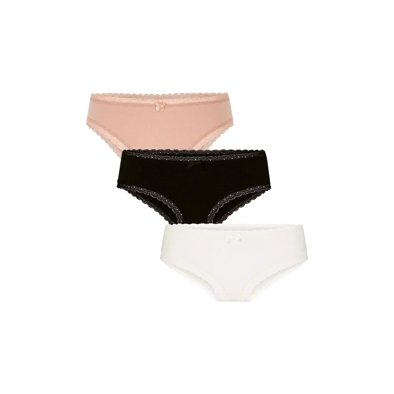 Hunkemöller Kalhotky Georgia světle hnědá / černá / bílá