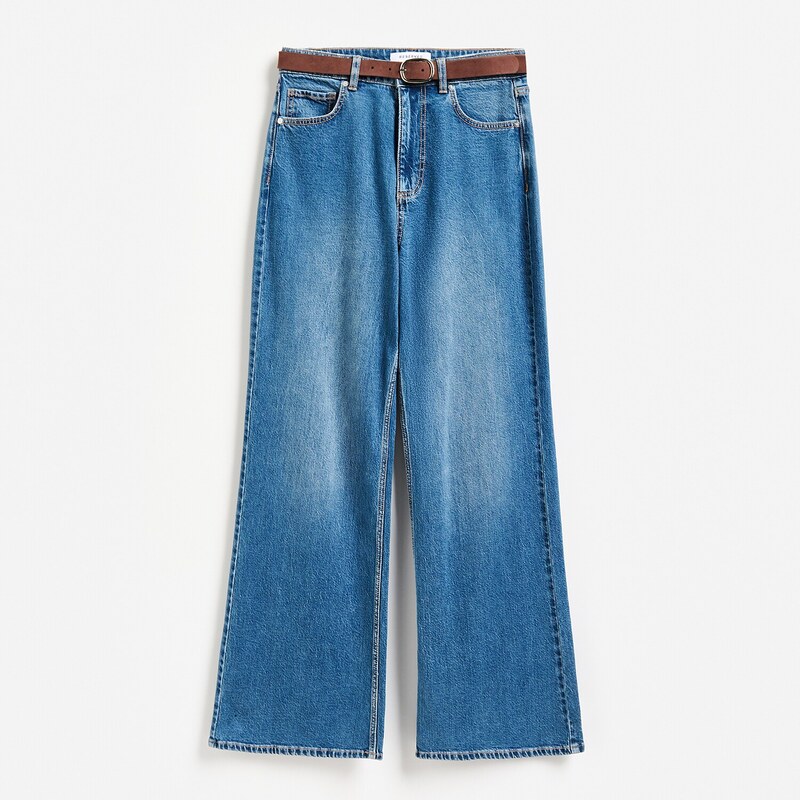 Reserved - LADIES` JEANS TROUSERS & BELT - modrá