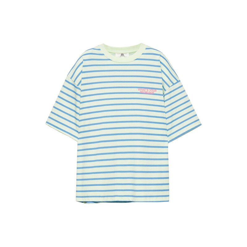 Pull&Bear Tričko PACIFIC královská modrá / růžová / offwhite