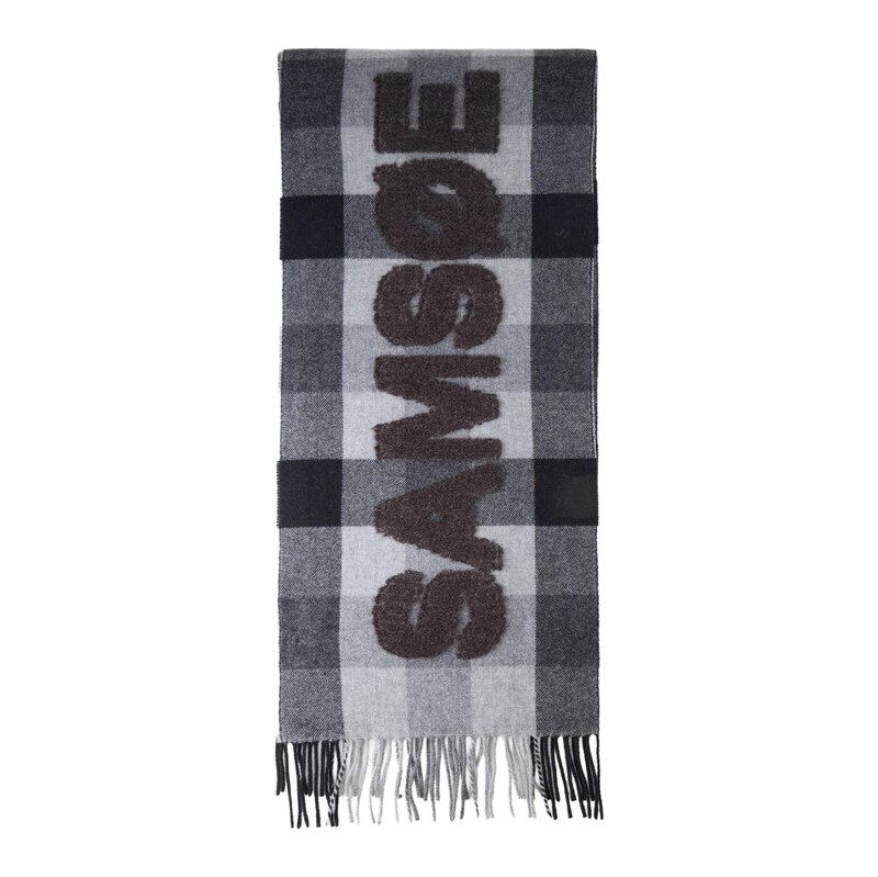 Samsøe Samsøe Šála šedá / tmavě šedá / černá