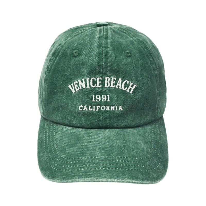 Pull&Bear Kšiltovka VENICE zelená / bílá