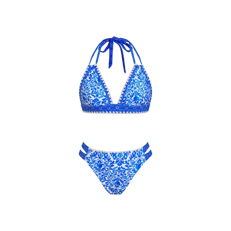 Cupshe Bikiny Halter modrá
